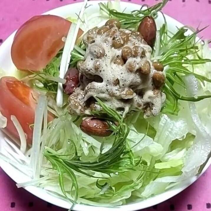 納豆入りの朝食サラダ